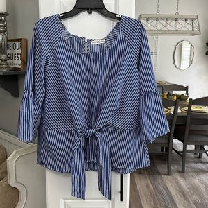 Blue striped top
